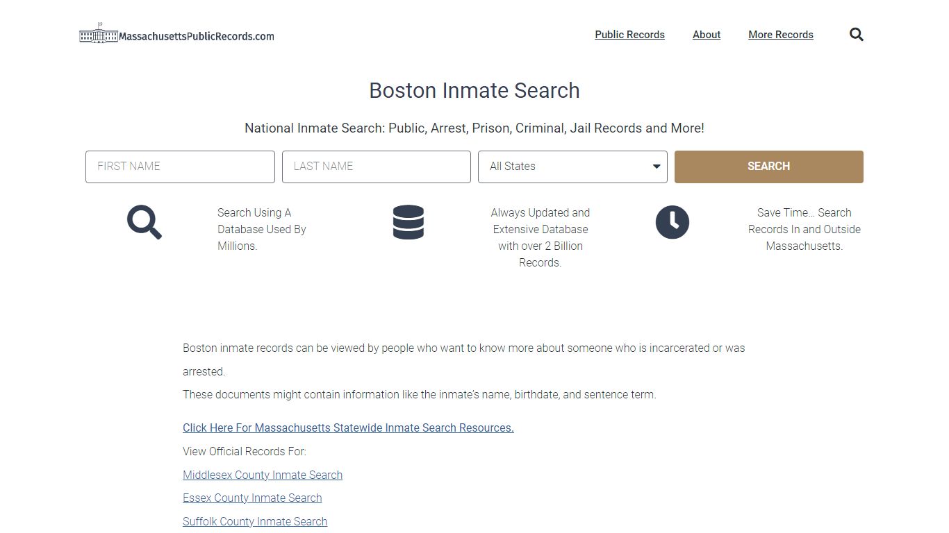 Boston Inmate Search - BPD Current & Past Jail Records