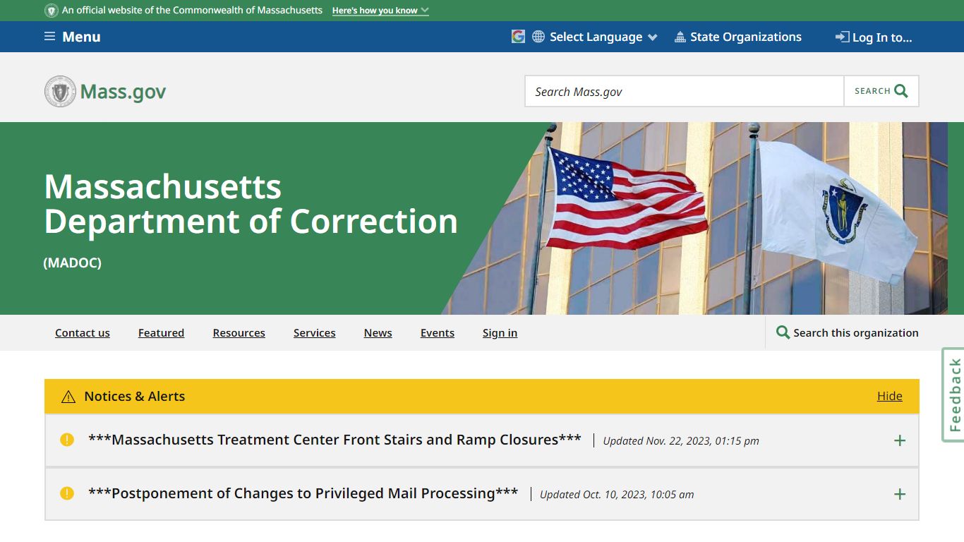 Massachusetts Department of Correction | Mass.gov